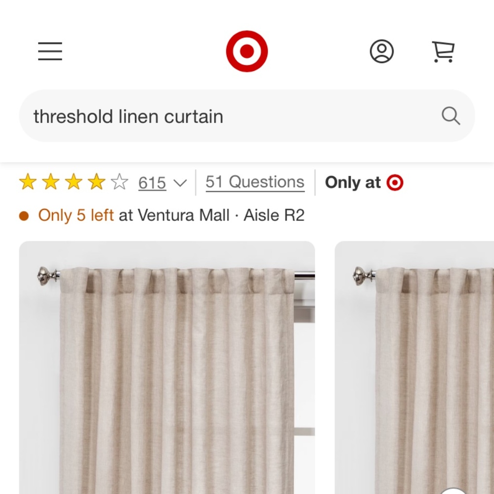 1pc Light Filtering Linen Window Curtain Panel - Threshold™
